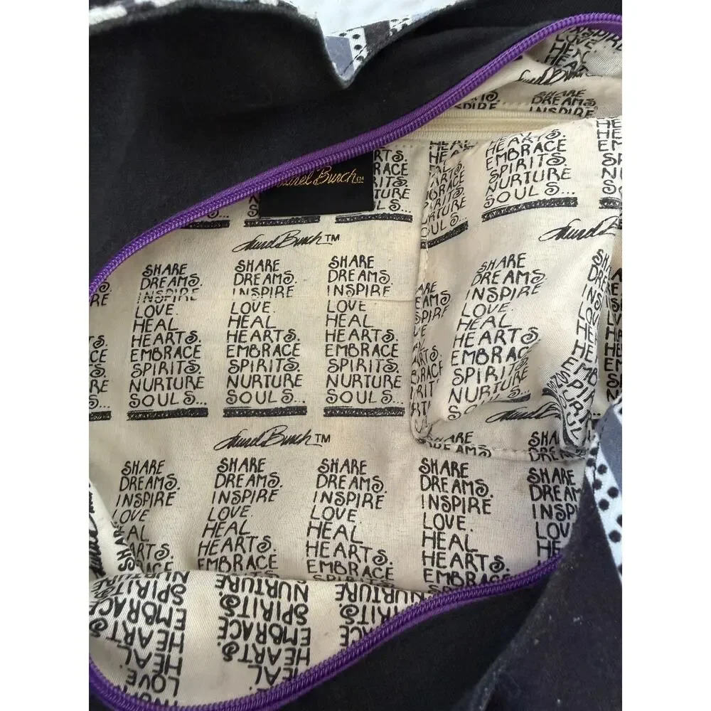 Laurel Burch Cat Tote Bag Share Dreams Canvas Geometric Shoulder Bag Black Large